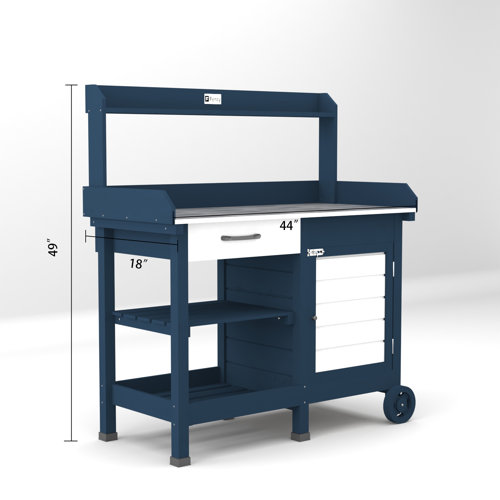 Fency Wooden Outdoor Garden Potting Bench On Wheels & Reviews Wayfair